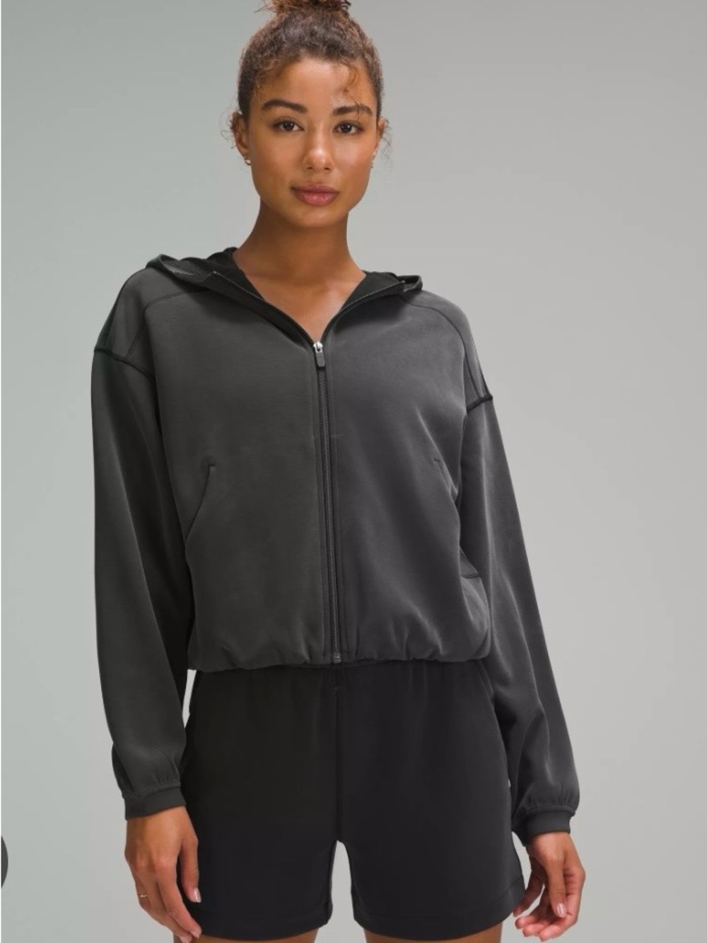 LULULEMON FULL ZIP SIZE 6 SOFTREME HOODIE BLACK WORN ONCE WOMENS